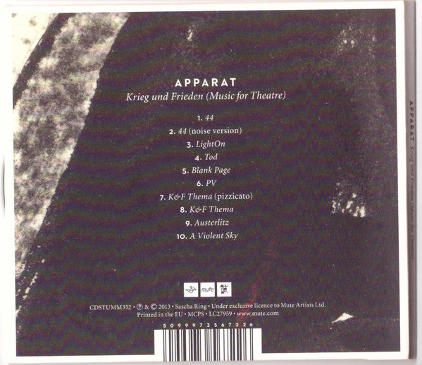 Apparat : Krieg Und Frieden (Music For Theatre) (CD, Album)