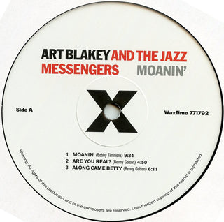 Art Blakey & The Jazz Messengers : Moanin' (LP,Album,Stereo,Limited Edition,Reissue,Remastered)