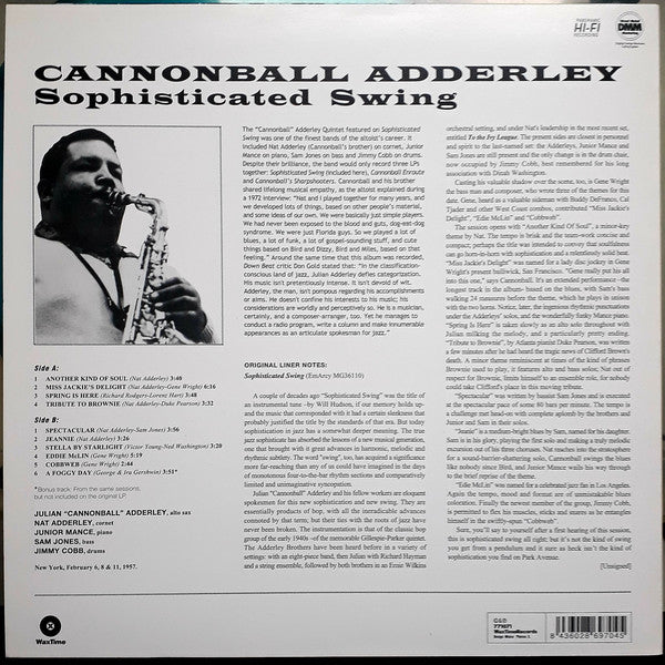 Cannonball Adderley : Sophisticated Swing (LP,Album,Limited Edition,Reissue,Remastered)