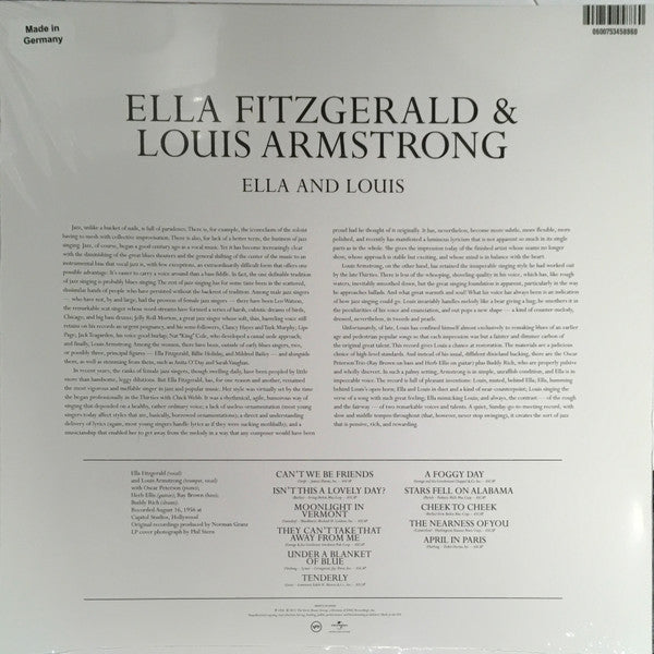 Ella Fitzgerald & Louis Armstrong : Ella And Louis (LP,Album,Reissue,Remastered)