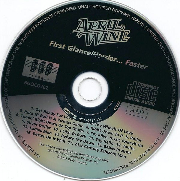 April Wine : First Glance / Harder... Faster (CD, Comp, RM)