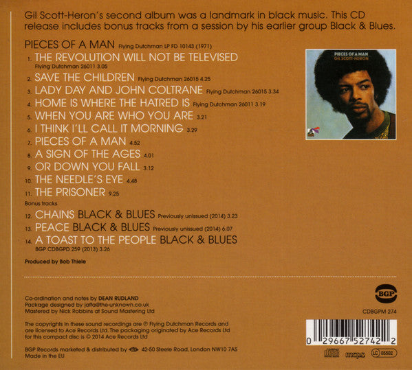 Gil Scott-Heron : Pieces Of A Man (Album,Reissue,Remastered)