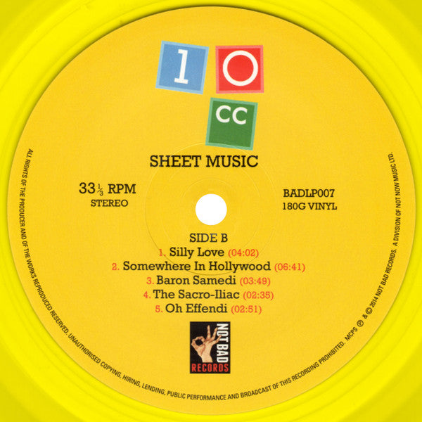 10cc : Sheet Music (LP, Album, RE, Yel)