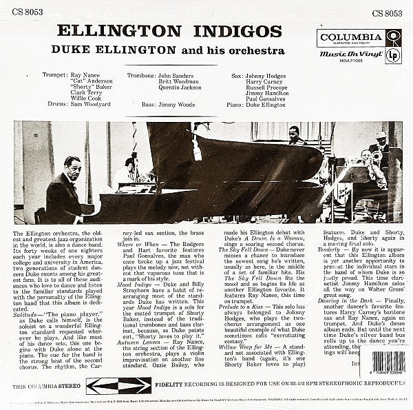 Duke Ellington And His Orchestra : Ellington Indigos (LP,Album,Reissue,Remastered,Stereo)