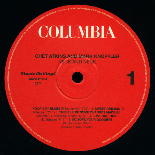 Chet Atkins And Mark Knopfler : Neck And Neck (LP,Album,Reissue)