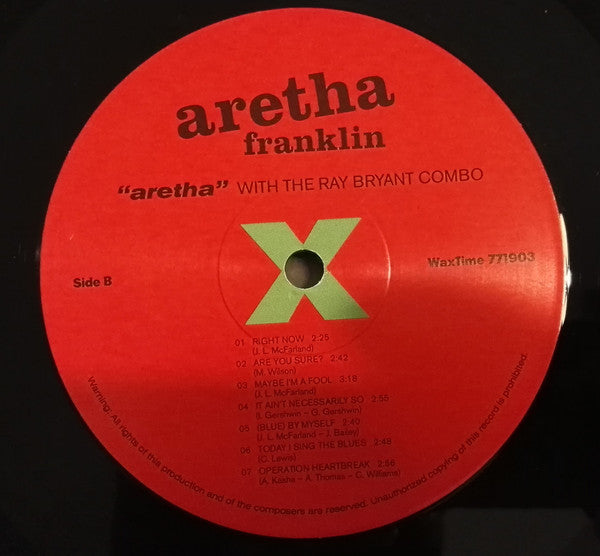 Aretha Franklin With The Ray Bryant Combo : Aretha (LP, Album, RE, 180)