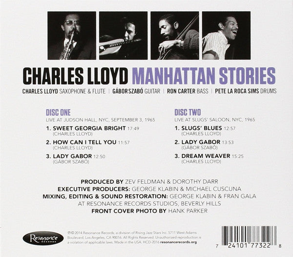 Charles Lloyd : Manhattan Stories (2xCD, Album)