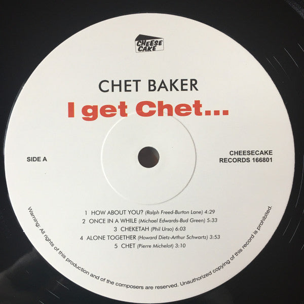 Chet Baker With Bobby Jaspar : I Get Chet (LP, Album, Ltd, RE, 180)