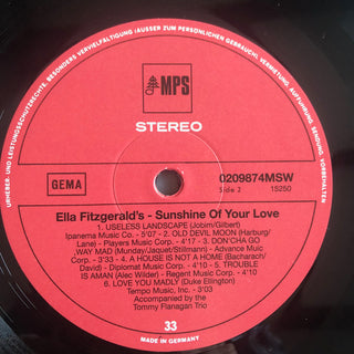 Ella Fitzgerald : Sunshine Of Your Love (LP, Album, RE, RM)