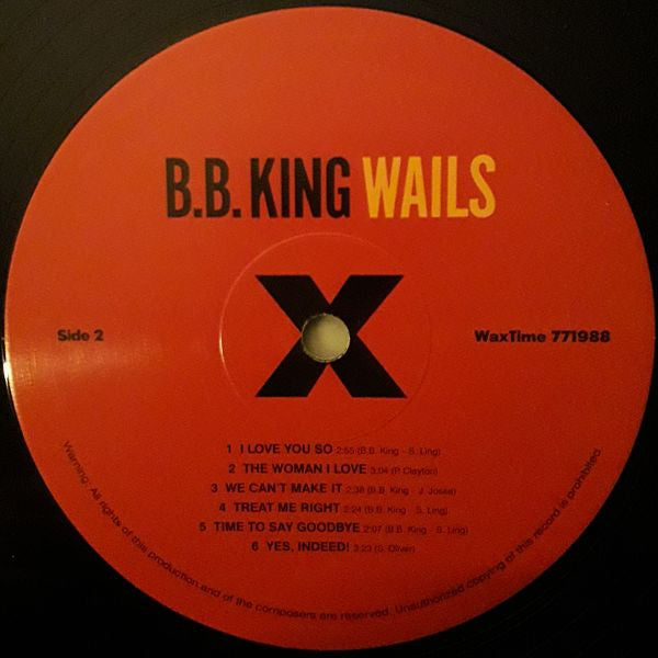 B.B. King Orchestra : B.B. King Wails (LP,Album,Reissue,Stereo)