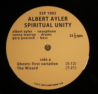 Albert Ayler Trio : Spiritual Unity (LP,Album,Reissue,Mono)