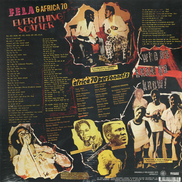 Fela Kuti & Africa 70 : Everything Scatter (LP,Album,Reissue)