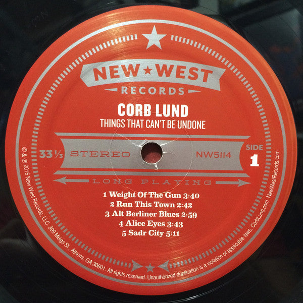 Corb Lund : Things That Can't Be Undone (LP, Album)