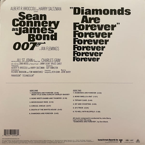 John Barry : Diamonds Are Forever (Original Motion Picture Soundtrack) (LP,Album,Reissue)