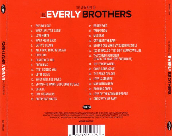 Everly Brothers : The Very Best Of The Everly Brothers (CD, Comp)