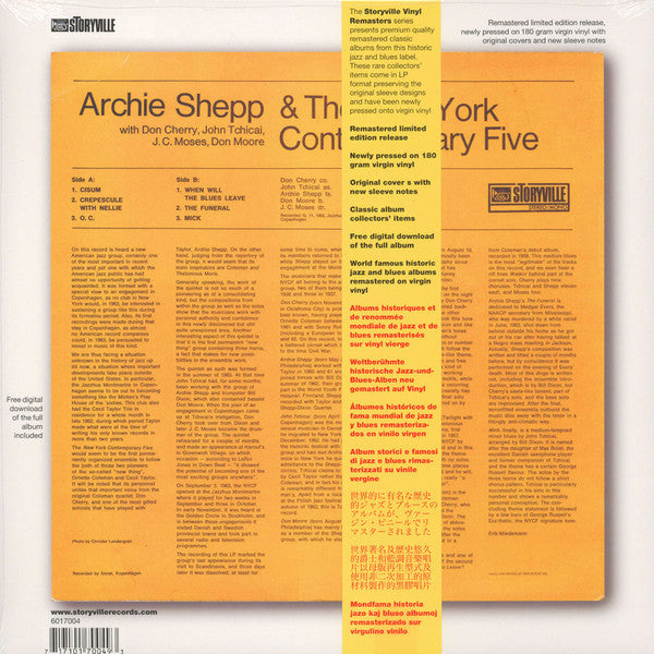 Archie Shepp & The New York Contemporary Five With Don Cherry, John Tchicai, J.C. Moses, Don Moore : Archie Shepp & The New York Contemporary Five (LP, Album, Ltd, RE, RM, 180)