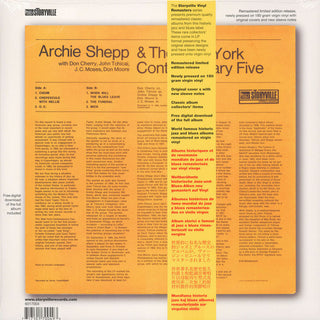 Archie Shepp & The New York Contemporary Five With Don Cherry, John Tchicai, J.C. Moses, Don Moore : Archie Shepp & The New York Contemporary Five (LP, Album, Ltd, RE, RM, 180)