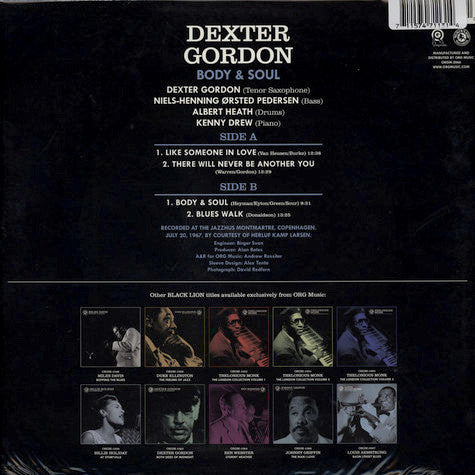 Dexter Gordon : Body & Soul (LP, Album, RE, 180)