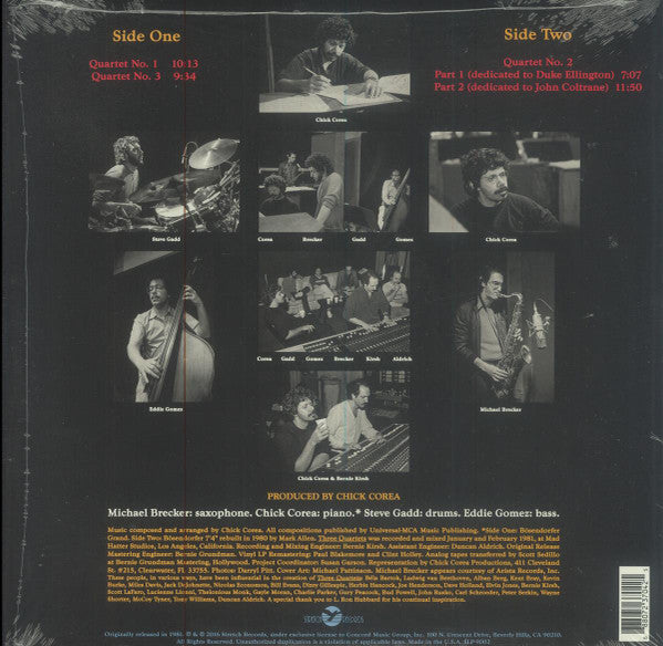 Chick Corea : Three Quartets (LP, Album, RE)