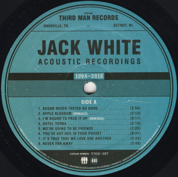 Jack White (2) : Acoustic Recordings 1998-2016 (2xLP, Album, RM, 180)