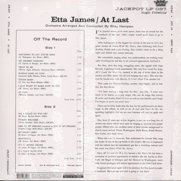 Etta James : At Last! (LP,Album,Reissue,Repress,Stereo,Mono)