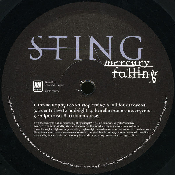 Sting : Mercury Falling (LP,Album,Reissue,Stereo)