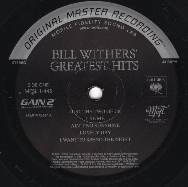 Bill Withers : Bill Withers' Greatest Hits (LP,Compilation,Limited Edition,Numbered,Reissue,Remastered,Special Edition)