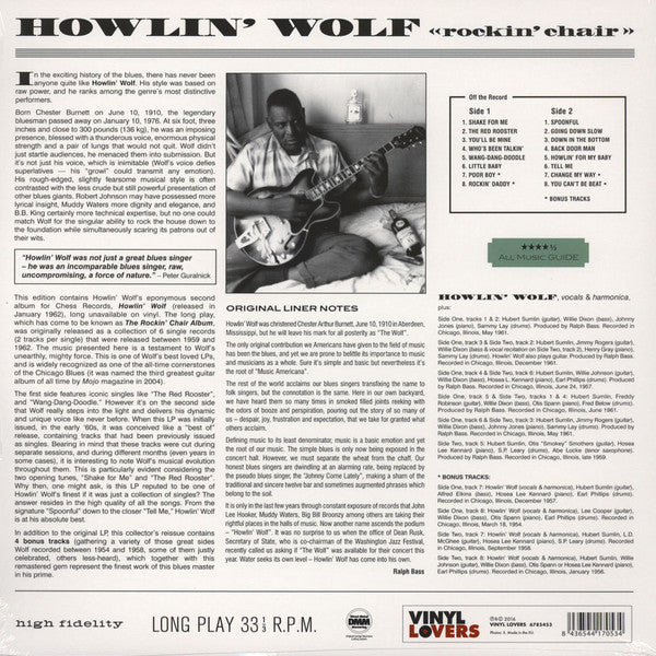 Howlin' Wolf : Rockin' Chair (LP,Album,Limited Edition,Reissue)