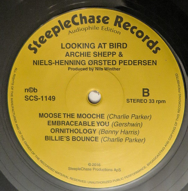 Archie Shepp & Niels-Henning Ørsted Pedersen : Looking At Bird (LP, Album, RE, 180)