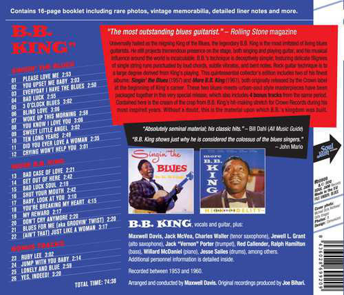 B.B. King : Singin' The Blues Plus More B.B. King (CD, Comp, RM)