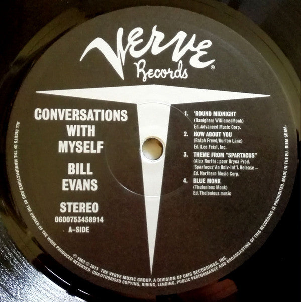 Bill Evans : Conversations With Myself (LP,Album,Reissue,Repress)