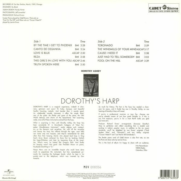 Dorothy Ashby : Dorothy's Harp (LP, Album, RE, 180)
