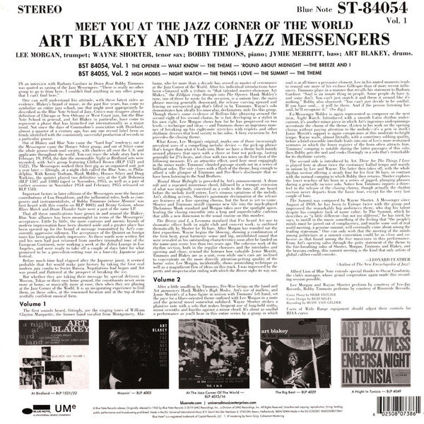 Art Blakey & The Jazz Messengers : Meet You At The Jazz Corner Of The World (Volume 1) (LP, Album, RE, 180)
