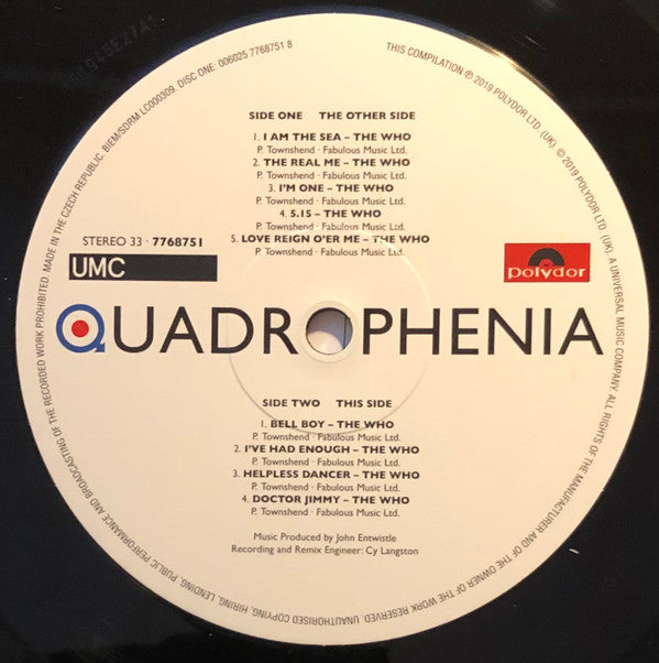 Various : Quadrophenia (Music From The Soundtrack Of The Who Film) (2xLP, Comp, RE, 180)