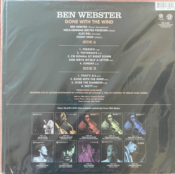 Ben Webster : Gone With The Wind (LP, Album, RE, 180)