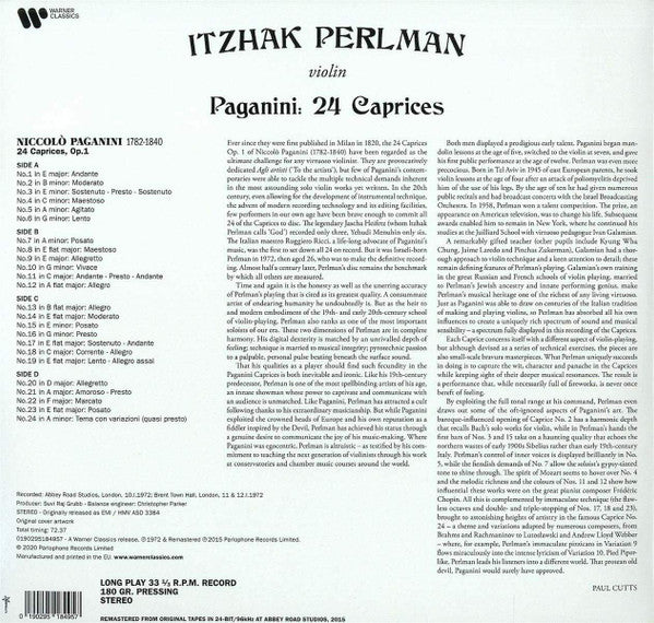 Paganini* – Itzhak Perlman : 24 Caprices (2xLP, RM)