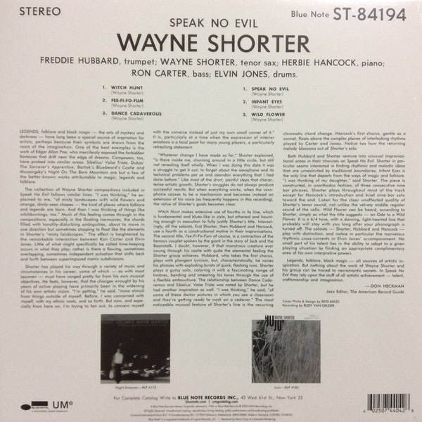 Wayne Shorter : Speak No Evil (LP, Album, RE, 180)