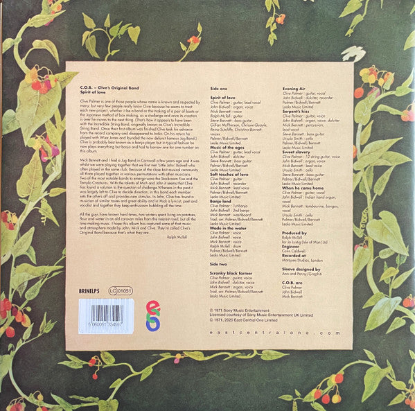 C.O.B. (2) : Spirit Of Love (LP, Album, RE, 180)