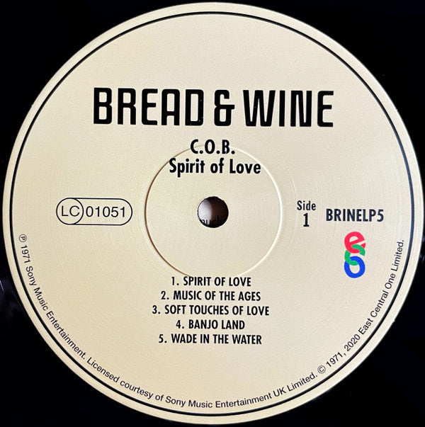 C.O.B. (2) : Spirit Of Love (LP, Album, RE, 180)