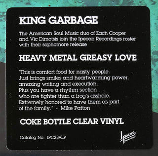 King Garbage : Heavy Metal Greasy Love (LP, Cok)