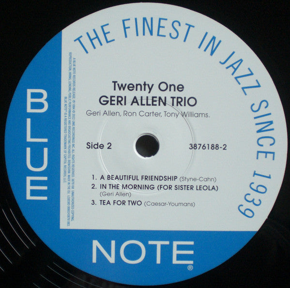 Geri Allen Trio With Ron Carter, Tony Williams* : Twenty One (2xLP, Album, RE, 180)
