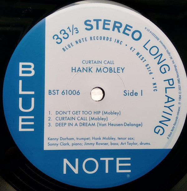 Hank Mobley Featuring Kenny Dorham & Sonny Clark : Curtain Call (LP, Album, RE, 180)
