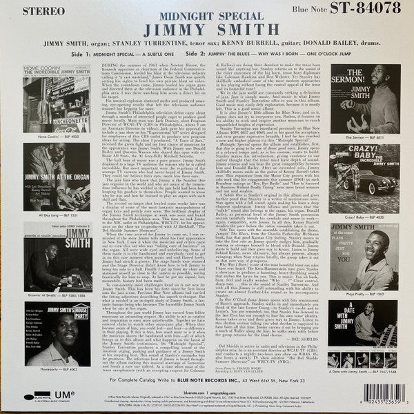 The Incredible Jimmy Smith* : Midnight Special (LP, Album, RE, 180)