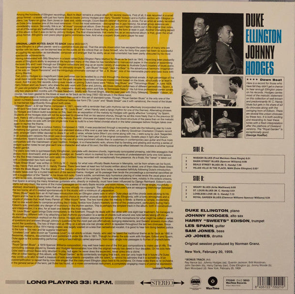 Duke Ellington, Johnny Hodges : Back To Back (LP, Album, Ltd, 180)