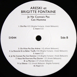 Areski Et Brigitte Fontaine* : Je Ne Connais Pas Cet Homme (LP, Album, RE)