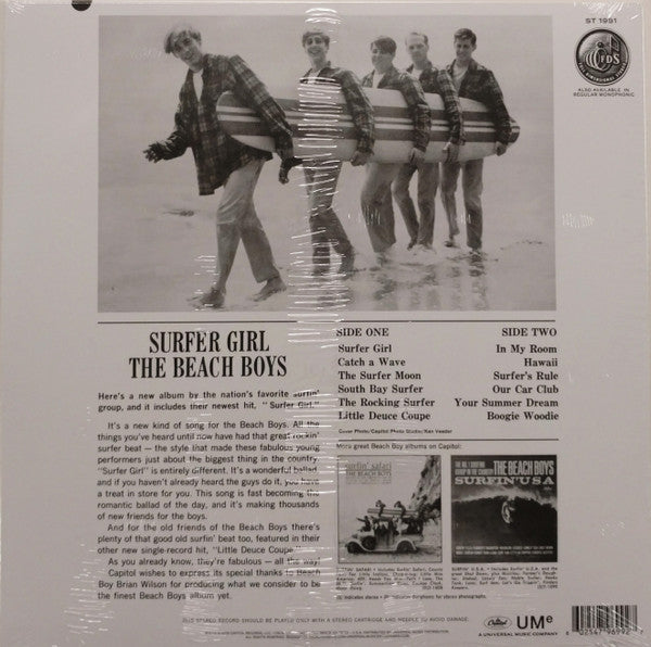 The Beach Boys : Surfer Girl (LP, Album)